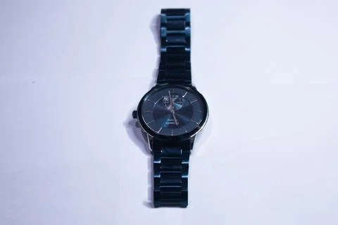 Black Watch on White Background Stock Photos