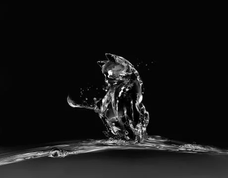 Black Water Cat Stock Illustration