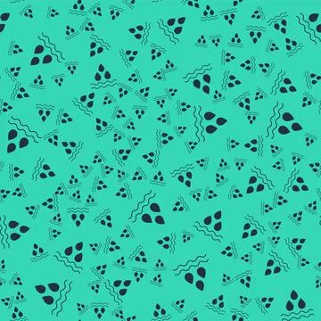 Black Water drop icon isolated seamless pattern on green background.  Vector Stock Illustration