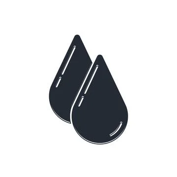 Black Water drop icon isolated on white background.  Vector Stock Illustration
