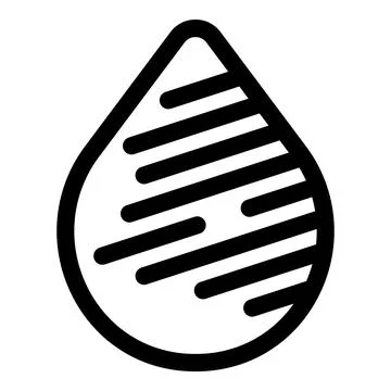 Black water drop logo representing clean and drinkable water Stock Illustration
