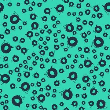 Black Water drop with speech bubbles icon isolated seamless pattern on green Stock Illustration
