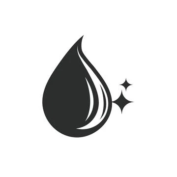 Black water drop vector icon element concept design Stock Illustration