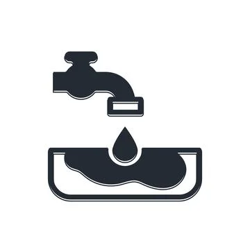 Black Water problem icon isolated on white background. Poor countries envir.. Stock Illustration