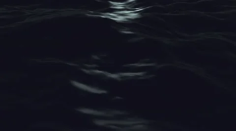 Black Water Waves with Moon Shine Stock Footage
