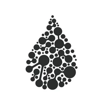 Black waterdrop molecule technology icon vector concept design Stock Illustration