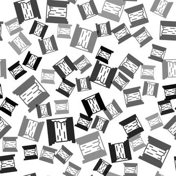 Black Waterfall icon isolated seamless pattern on white background.  Vector Stock Illustration