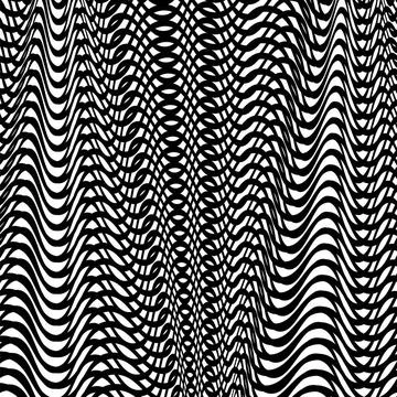 Black Wave Background Black Wave Background. Hypnotic Monochrome Wave Patt... Stock Photos