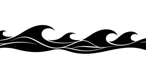 A black wave design on a white background Stock Illustration