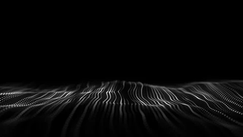 Black wave with motion dots. Abstract digital background. Video stock 243181535
