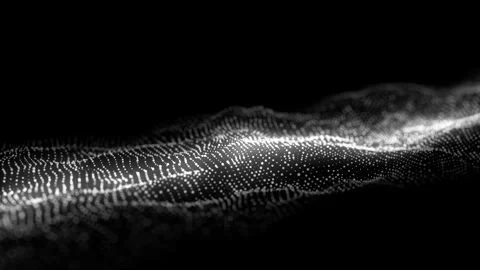 Black wave with motion dots. Abstract digital background. Concept connection. Stock Footage 291954343