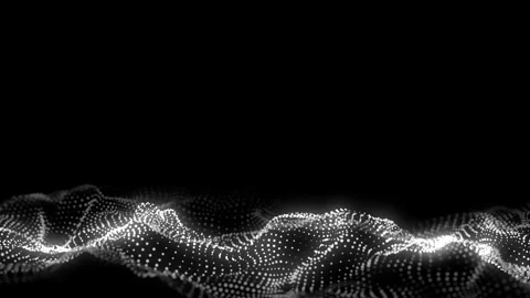 Black wave with motion dots. Abstract digital background. Concept connection. Stock Footage 291954345