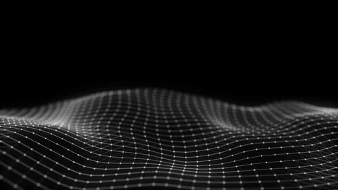 Black wave with motion dots and lines. Abstract digital background. 스톡 동영상 247552456