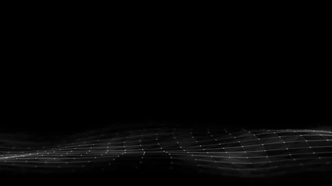Black wave with motion dots and lines. Abstract digital background. Stock-Footage 262237655