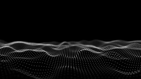 Black wave with motion dots and lines. Abstract digital background. Concept.. Video stock 317405444