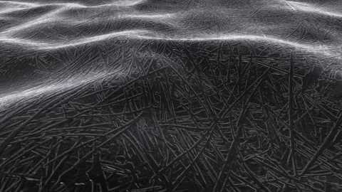 Black wave surface with texture. Abstract animated background. 3d render Stock-Footage 124573377