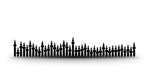 Black Waveform Spectrum Audio Line Visualizer White Backdrop Motion 4K Stock Footage 341409598