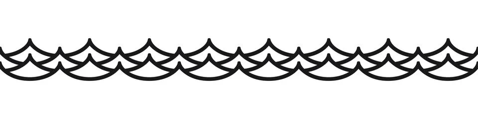 Black waves border Stock Illustration