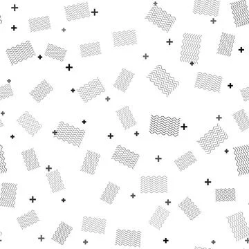 Black Waves icon isolated seamless pattern on white background. Vector 스톡 일러스트