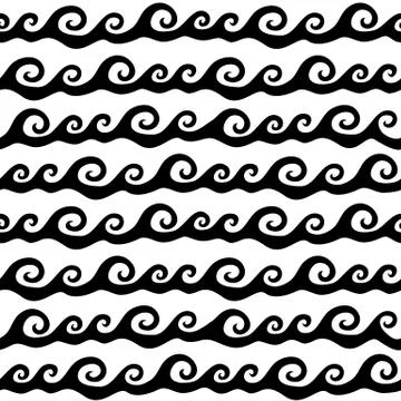 Black waves ornament Illustrazione stock