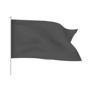 Black waving flag with forked edge vector 3d template, clean fabric horizon.. Stock Illustration