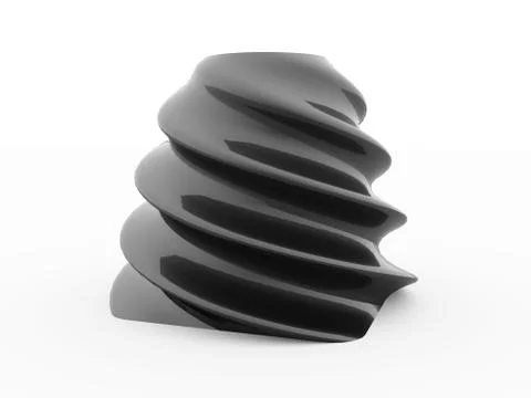 Black wavy element rendered isolated on white 스톡 일러스트