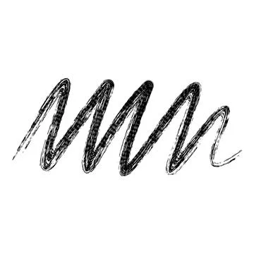 Black wavy hand drawn scribble line abstract sketch Stock Illustration