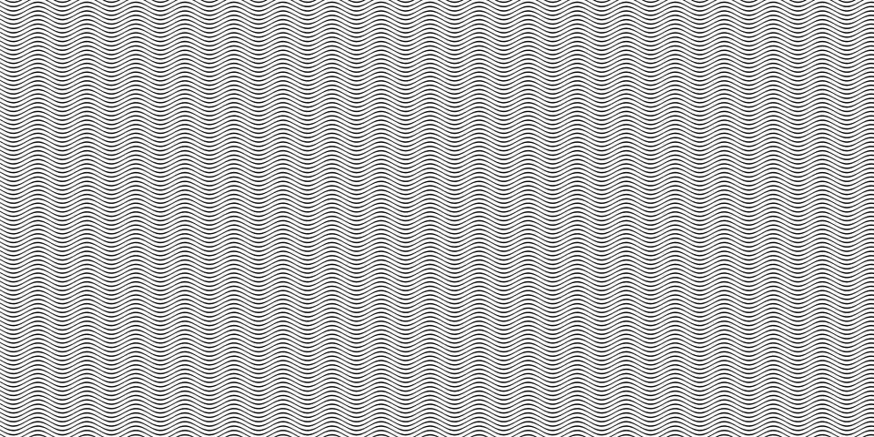 Black wavy line pattern background Illustrazione stock