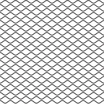 Black Wavy Line Seamless Pattern Stock Illustration