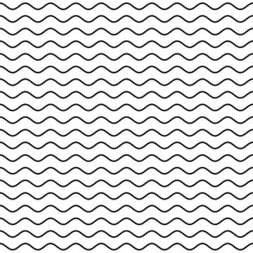 Black Wavy Line Seamless Pattern Stock-Illustration