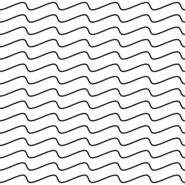 Black Wavy Line Seamless Pattern Stock Illustration