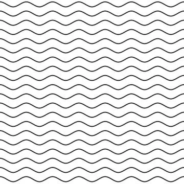 Black Wavy Line Seamless Pattern Stock Illustration