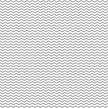 Black Wavy Line Seamless Pattern Stock Illustration