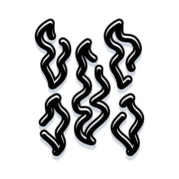 Black wavy lines abstract fluid pattern illustration Stock Illustration