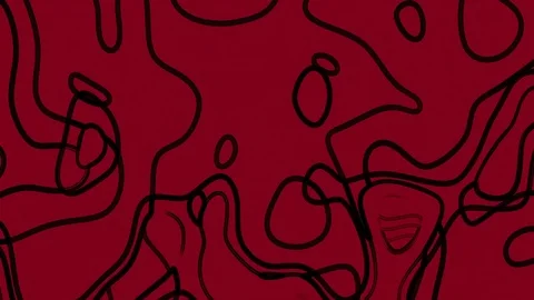 Black Wavy Lines Flowing Down On Red Abstract Background Stock Footage 80815278