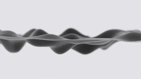 Black wavy lines move across a bright white background Video stock 333834838
