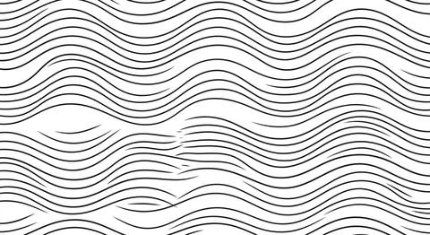 Black wavy lines pattern on white background Stock Illustration