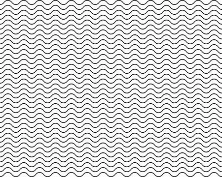 Black wavy lines, seamless background Stock Illustration