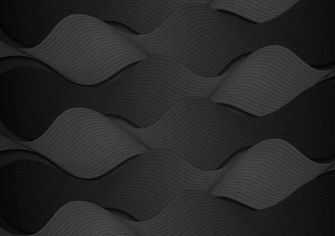 Black wavy pattern vector background 스톡 일러스트