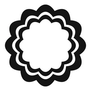 Black wavy rounded frame creating floral shape with empty space Stock Illustration