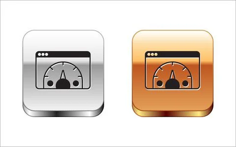 Black Web analytics information and development website statistic icon isolated Illustrazione stock