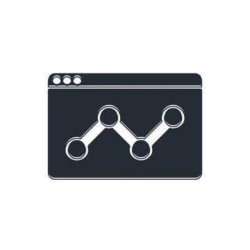 Black Web analytics information and development website statistic icon isol.. Illustrazione stock