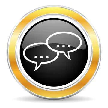 Black web button with golden ring Illustrazione stock