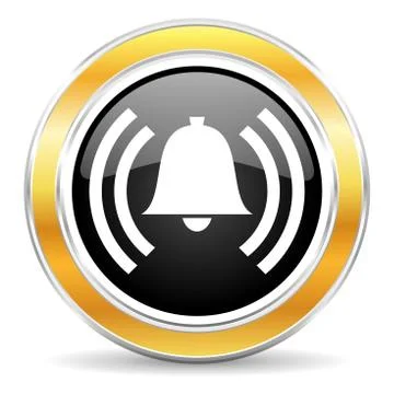 Black web button with golden ring Stockillustratie