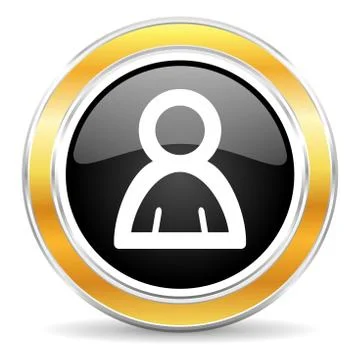 Black web button with golden ring Stock-Illustration