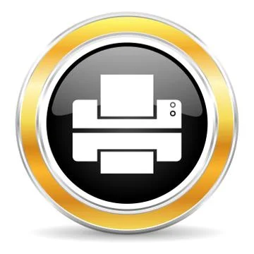 Black web button with golden ring Illustrazione stock