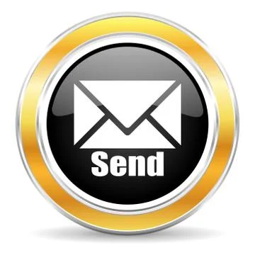 Black web button with golden ring Stockillustratie