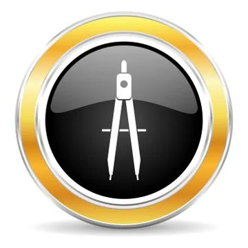 Black web button with golden ring Stock-Illustration