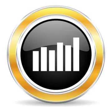 Black web button with golden ring Stock-Illustration