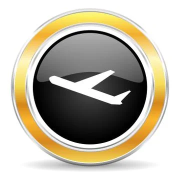 Black web button with golden ring Stock-Illustration